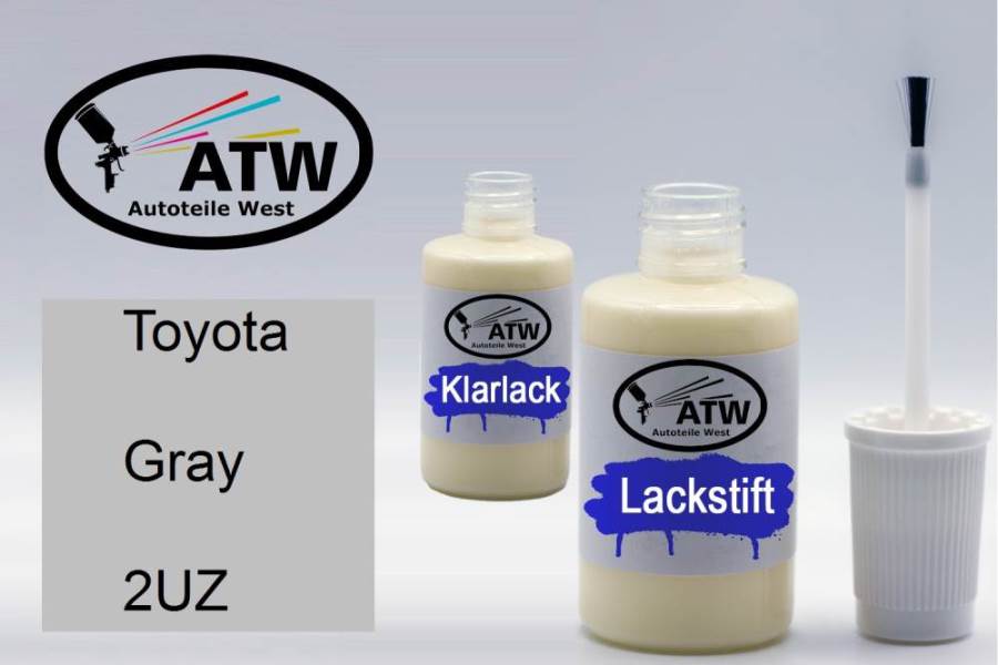 Toyota, Gray, 2UZ: 20ml Lackstift + 20ml Klarlack - Set, von ATW Autoteile West.
