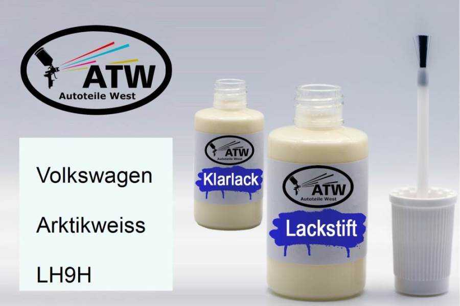 Volkswagen, Arktikweiss, LH9H: 20ml Lackstift + 20ml Klarlack - Set, von ATW Autoteile West.