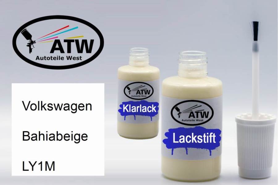 Volkswagen, Bahiabeige, LY1M: 20ml Lackstift + 20ml Klarlack - Set, von ATW Autoteile West.