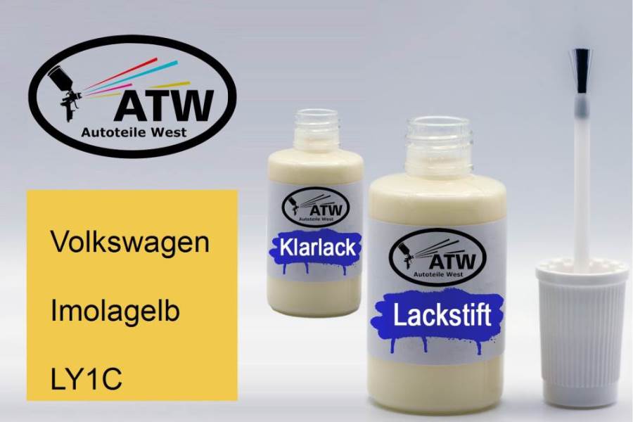 Volkswagen, Imolagelb, LY1C: 20ml Lackstift + 20ml Klarlack - Set, von ATW Autoteile West.