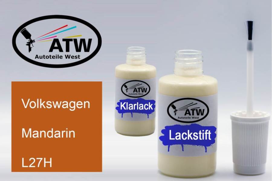 Volkswagen, Mandarin, L27H: 20ml Lackstift + 20ml Klarlack - Set, von ATW Autoteile West.