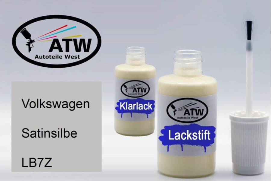 Volkswagen, Satinsilbe, LB7Z: 20ml Lackstift + 20ml Klarlack - Set, von ATW Autoteile West.