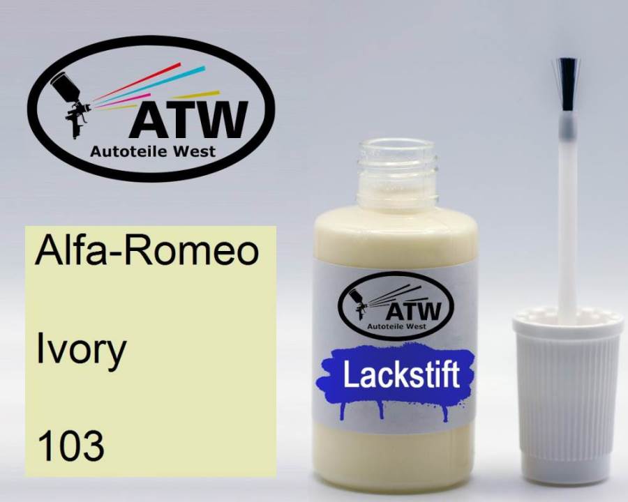 Alfa-Romeo, Ivory, 103: 20ml Lackstift, von ATW Autoteile West.