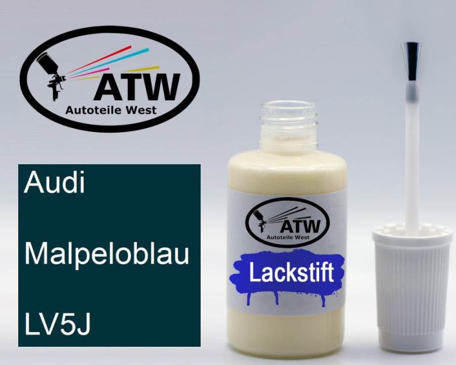 Audi, Malpeloblau, LV5J: 20ml Lackstift, von ATW Autoteile West.