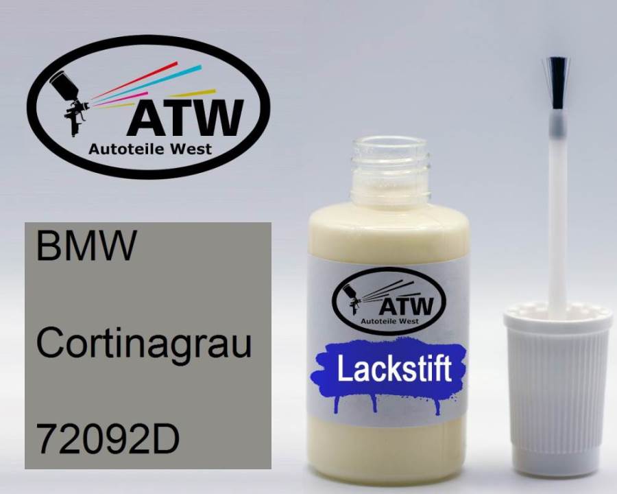 BMW, Cortinagrau, 72092D: 20ml Lackstift, von ATW Autoteile West.