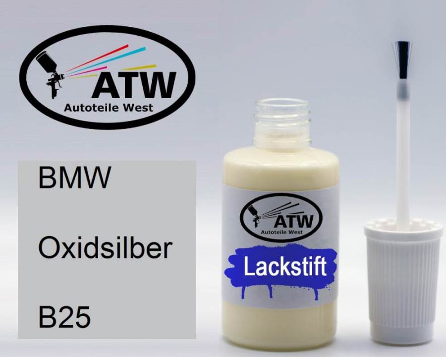 BMW, Oxidsilber, B25: 20ml Lackstift, von ATW Autoteile West.