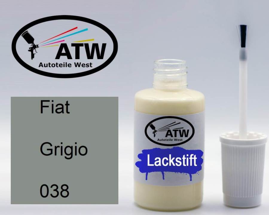 Fiat, Grigio, 038: 20ml Lackstift, von ATW Autoteile West.