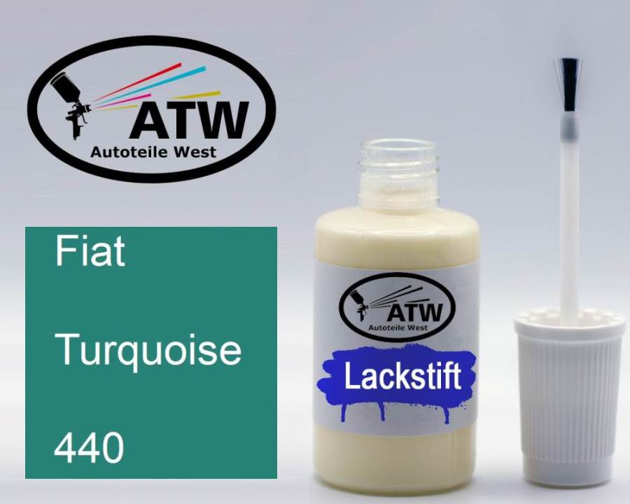 Fiat, Turquoise, 440: 20ml Lackstift, von ATW Autoteile West.