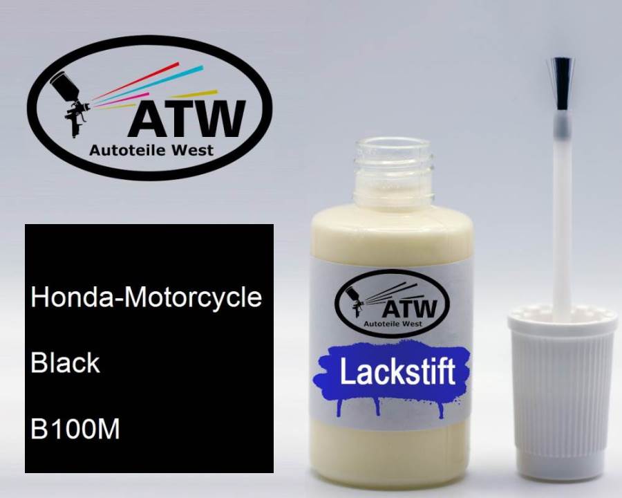 Honda-Motorcycle, Black, B100M: 20ml Lackstift, von ATW Autoteile West.