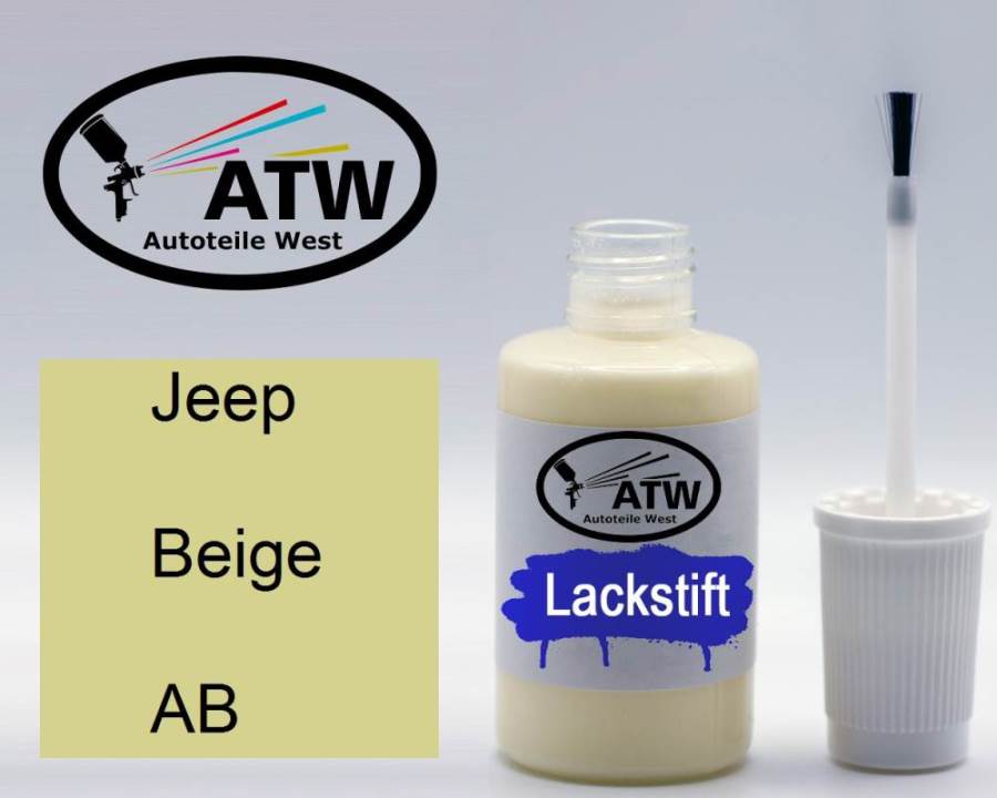 Jeep, Beige, AB: 20ml Lackstift, von ATW Autoteile West.