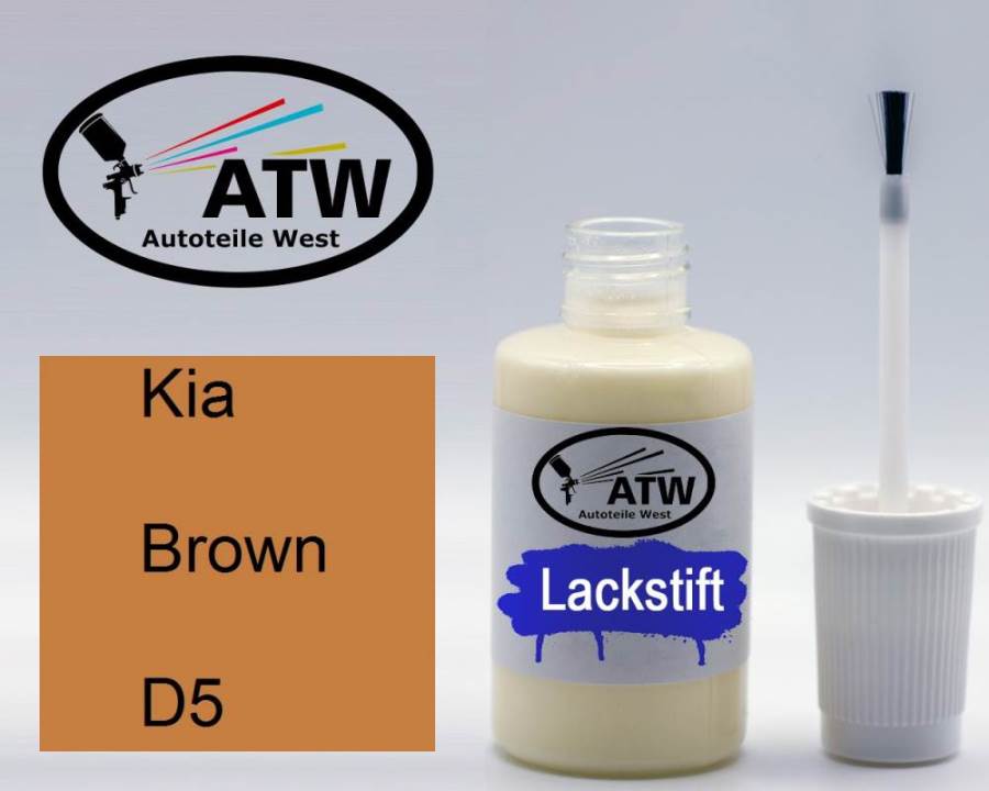 Kia, Brown, D5: 20ml Lackstift, von ATW Autoteile West.