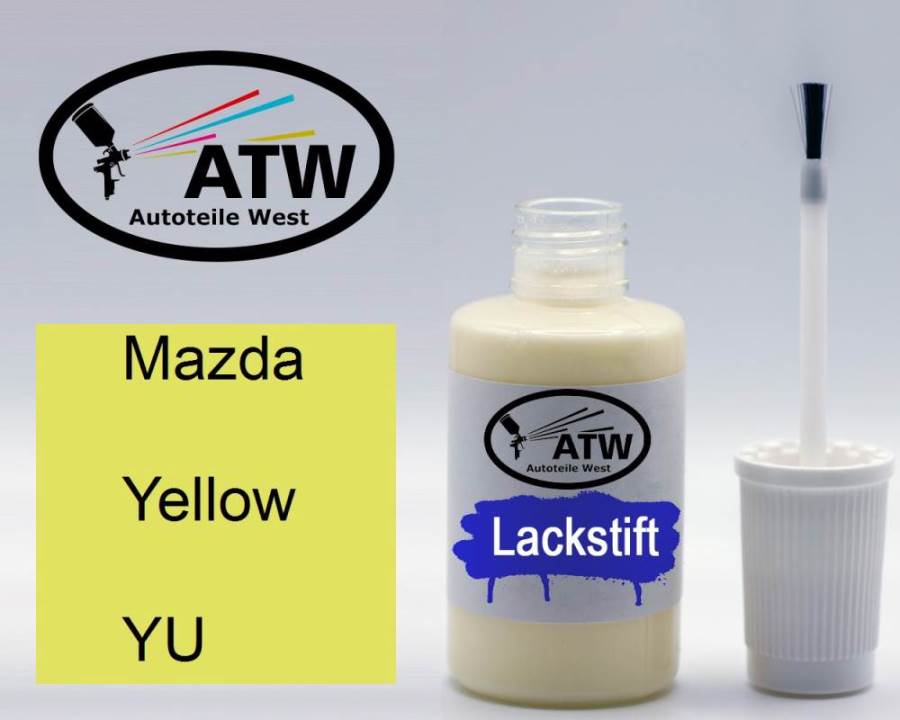 Mazda, Yellow, YU: 20ml Lackstift, von ATW Autoteile West.