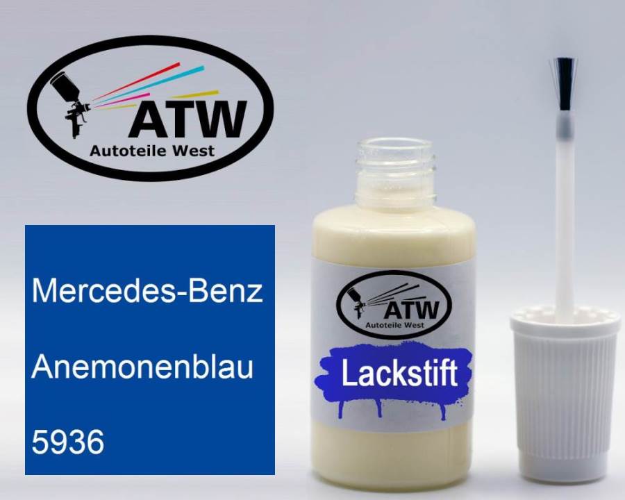 Mercedes-Benz, Anemonenblau, 5936: 20ml Lackstift, von ATW Autoteile West.