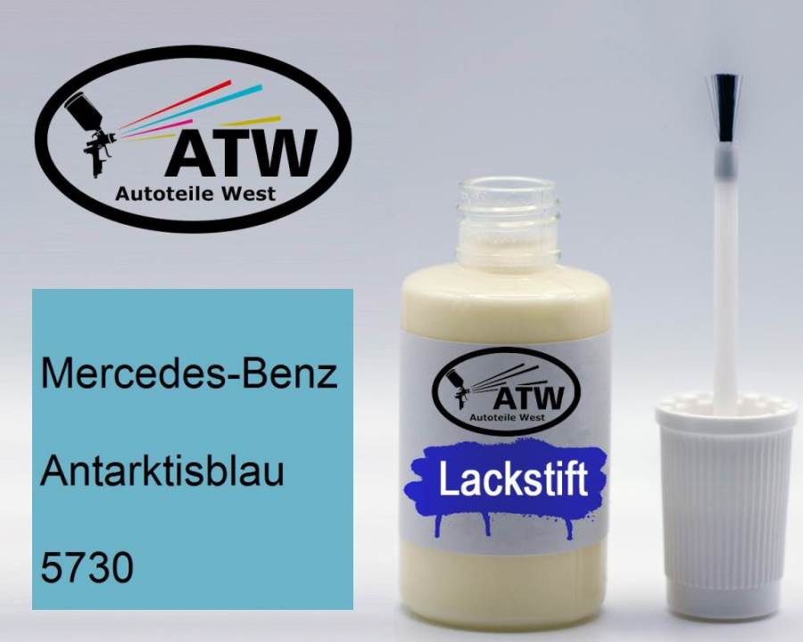 Mercedes-Benz, Antarktisblau, 5730: 20ml Lackstift, von ATW Autoteile West.