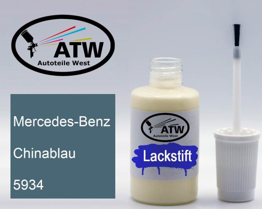 Mercedes-Benz, Chinablau, 5934: 20ml Lackstift, von ATW Autoteile West.