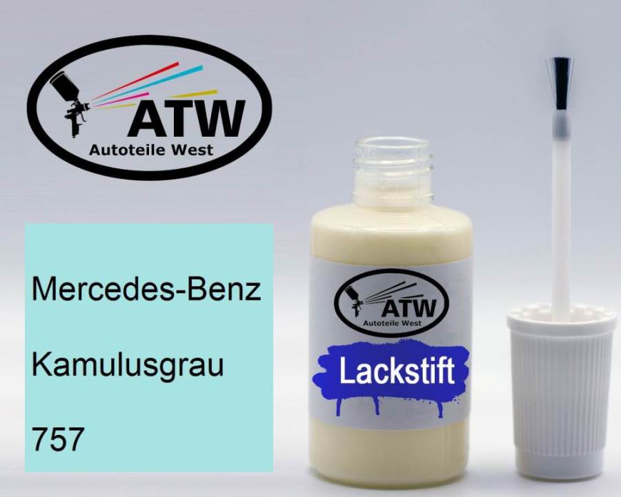 Mercedes-Benz, Kamulusgrau, 757: 20ml Lackstift, von ATW Autoteile West.