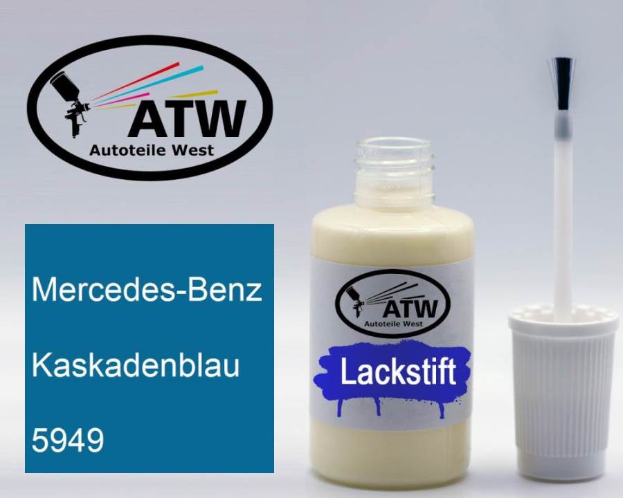 Mercedes-Benz, Kaskadenblau, 5949: 20ml Lackstift, von ATW Autoteile West.