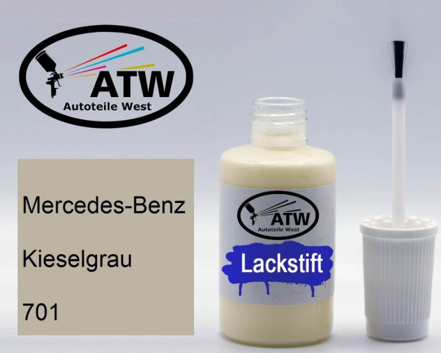 Mercedes-Benz, Kieselgrau, 701: 20ml Lackstift, von ATW Autoteile West.