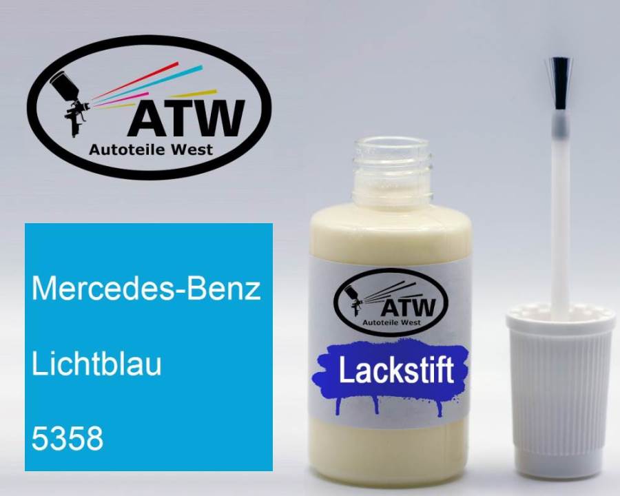 Mercedes-Benz, Lichtblau, 5358: 20ml Lackstift, von ATW Autoteile West.