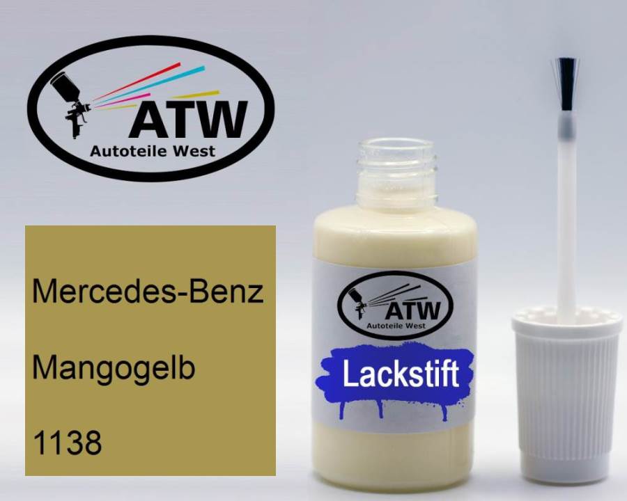 Mercedes-Benz, Mangogelb, 1138: 20ml Lackstift, von ATW Autoteile West.