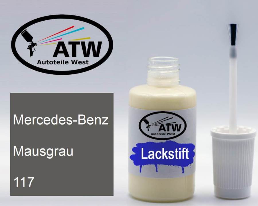 Mercedes-Benz, Mausgrau, 117: 20ml Lackstift, von ATW Autoteile West.