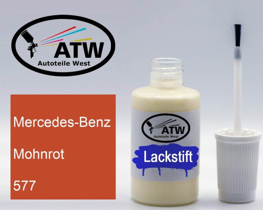 Mercedes-Benz, Mohnrot, 577: 20ml Lackstift, von ATW Autoteile West.