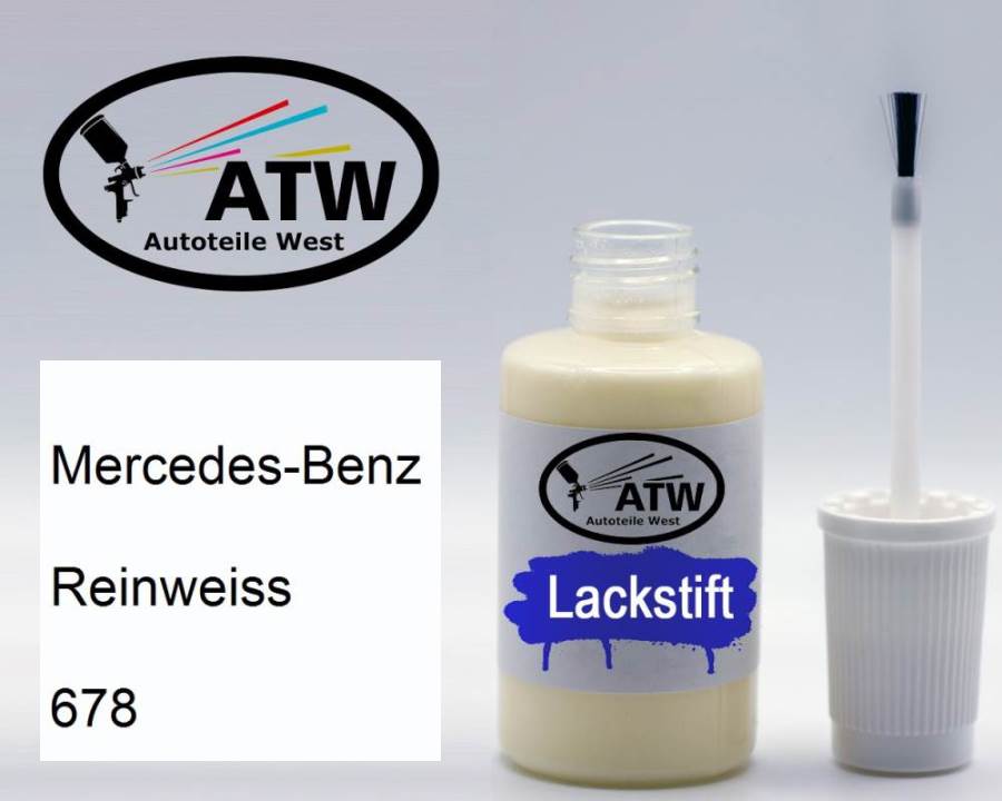 Mercedes-Benz, Reinweiss, 678: 20ml Lackstift, von ATW Autoteile West.