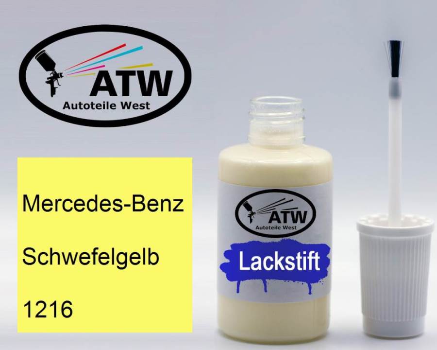 Mercedes-Benz, Schwefelgelb, 1216: 20ml Lackstift, von ATW Autoteile West.