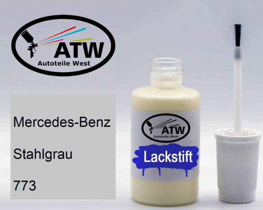 Mercedes-Benz, Stahlgrau, 773: 20ml Lackstift, von ATW Autoteile West.