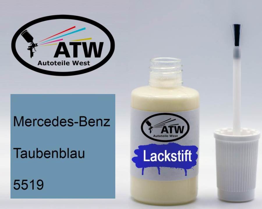 Mercedes-Benz, Taubenblau, 5519: 20ml Lackstift, von ATW Autoteile West.