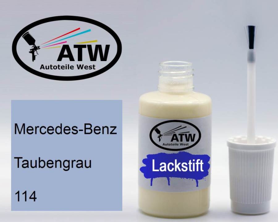 Mercedes-Benz, Taubengrau, 114: 20ml Lackstift, von ATW Autoteile West.