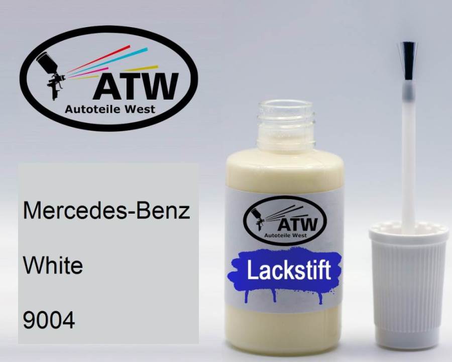 Mercedes-Benz, White, 9004: 20ml Lackstift, von ATW Autoteile West.