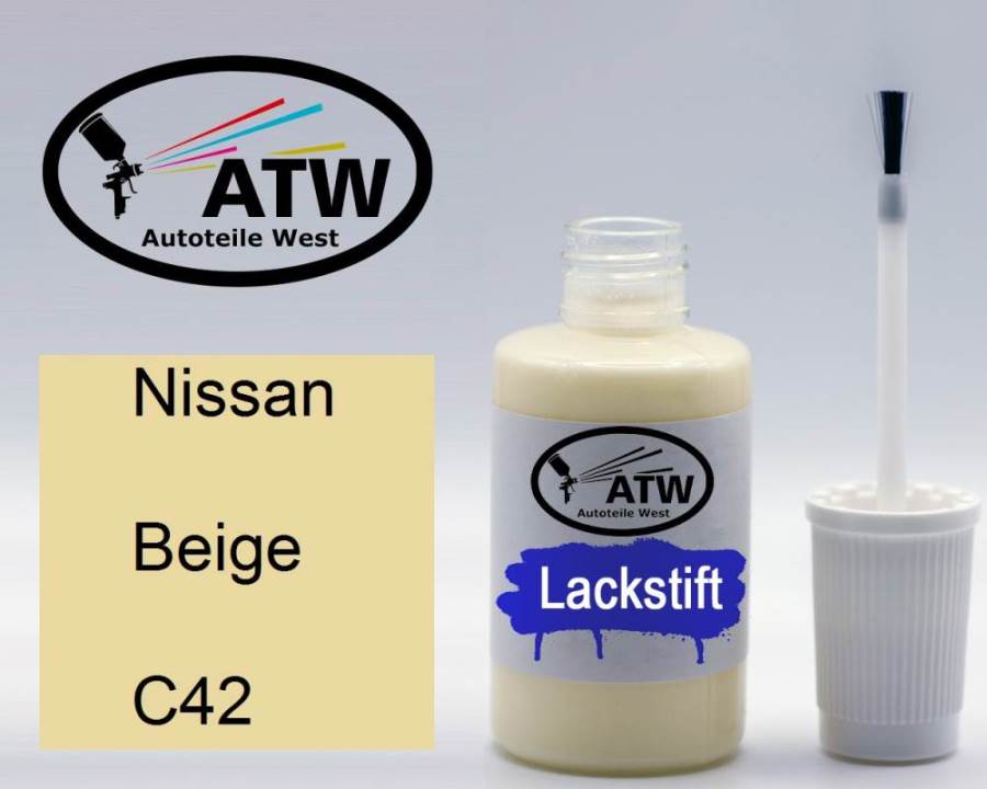 Nissan, Beige, C42: 20ml Lackstift, von ATW Autoteile West.