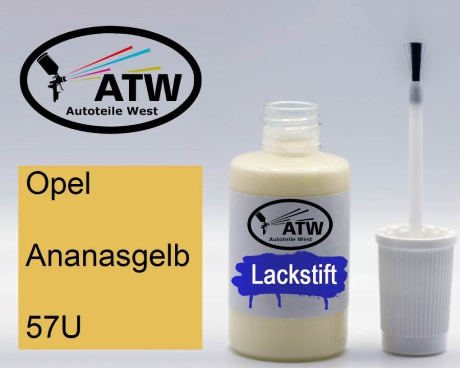 Opel, Ananasgelb, 57U: 20ml Lackstift, von ATW Autoteile West.