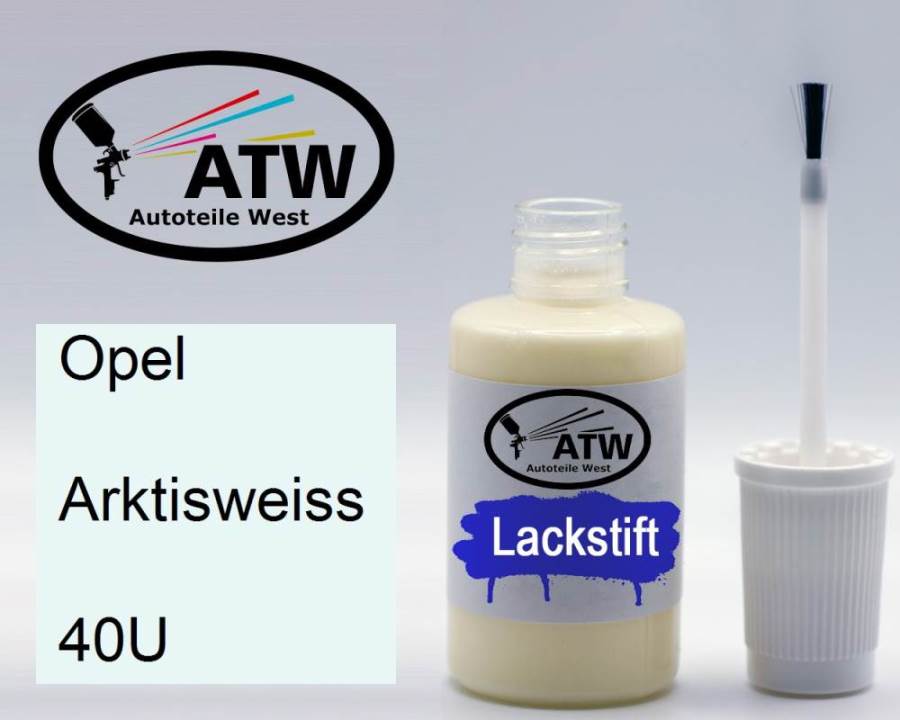 Opel, Arktisweiss, 40U: 20ml Lackstift, von ATW Autoteile West.