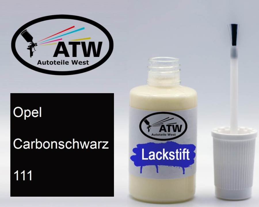 Opel, Carbonschwarz, 111: 20ml Lackstift, von ATW Autoteile West.