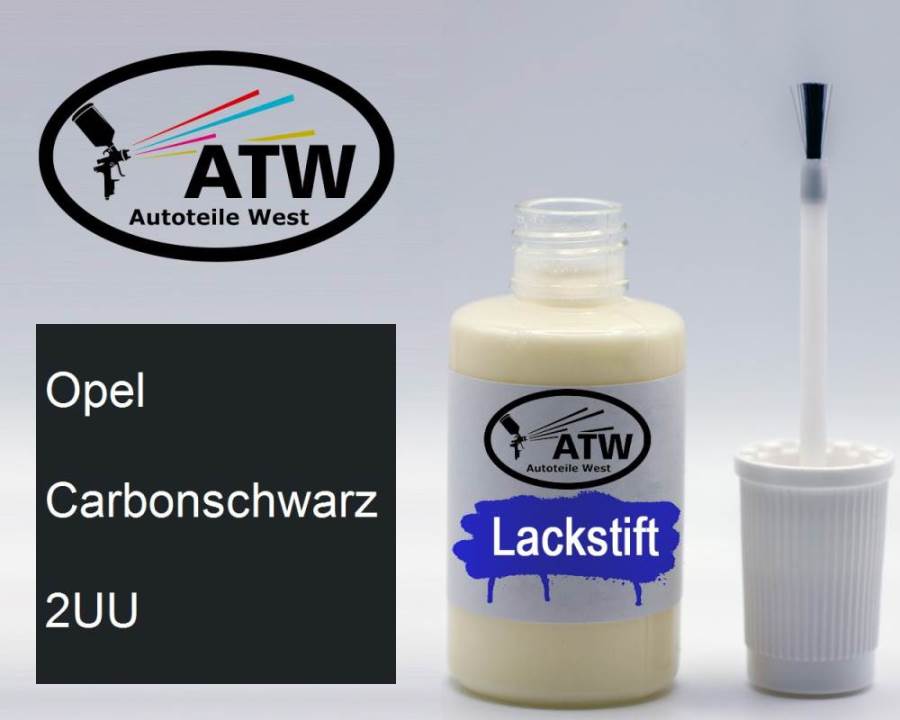 Opel, Carbonschwarz, 2UU: 20ml Lackstift, von ATW Autoteile West.