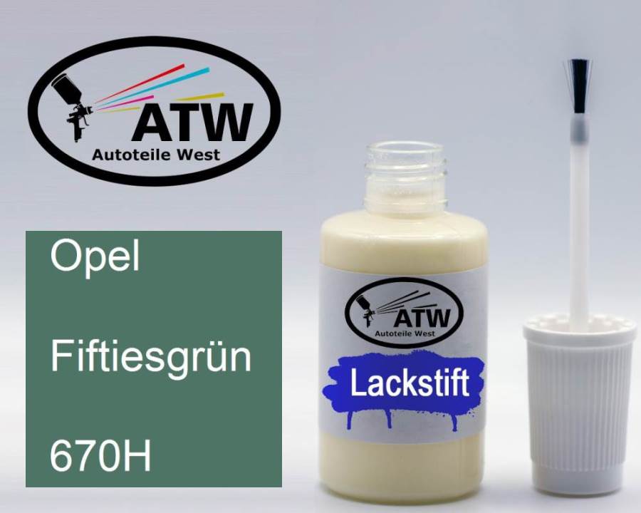 Opel, Fiftiesgrün, 670H: 20ml Lackstift, von ATW Autoteile West.