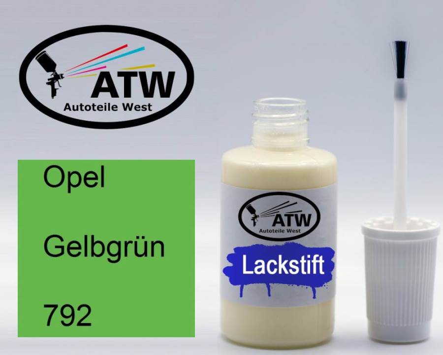 Opel, Gelbgrün, 792: 20ml Lackstift, von ATW Autoteile West.