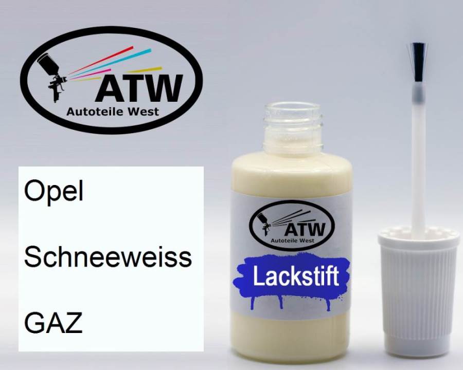 Opel, Schneeweiss, GAZ: 20ml Lackstift, von ATW Autoteile West.