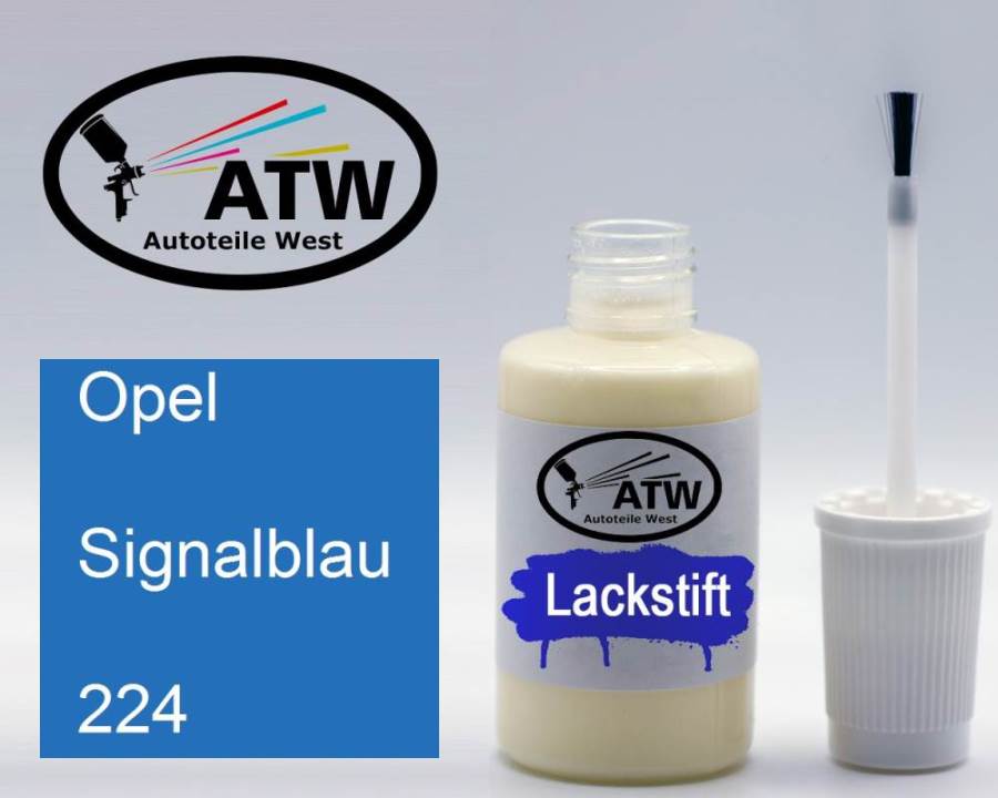 Opel, Signalblau, 224: 20ml Lackstift, von ATW Autoteile West.