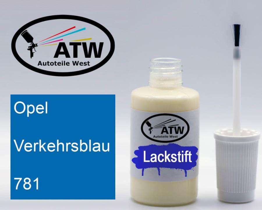 Opel, Verkehrsblau, 781: 20ml Lackstift, von ATW Autoteile West.