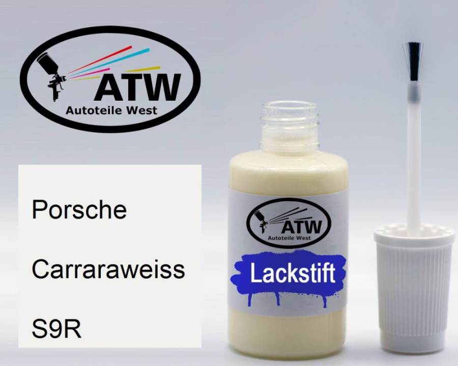 Porsche, Carraraweiss, S9R: 20ml Lackstift, von ATW Autoteile West.