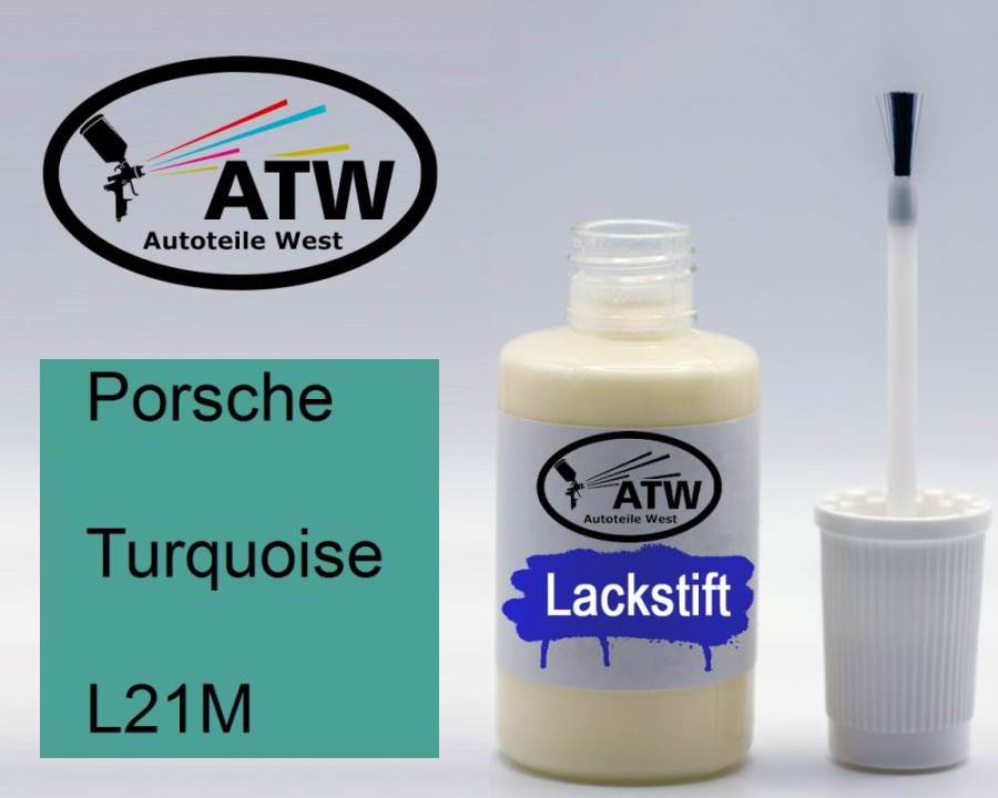 Porsche, Turquoise, L21M: 20ml Lackstift, von ATW Autoteile West.