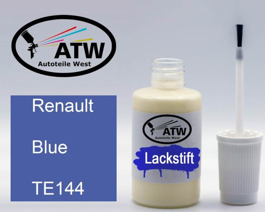 Renault, Blue, TE144: 20ml Lackstift, von ATW Autoteile West.