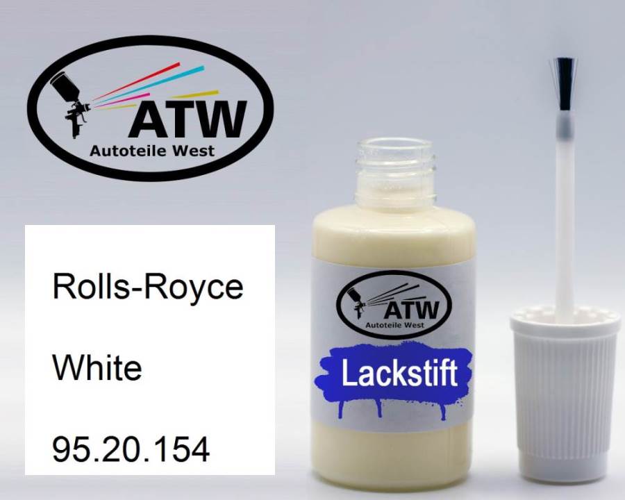 Rolls-Royce, White, 95.20.154: 20ml Lackstift, von ATW Autoteile West.