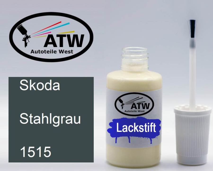 Skoda, Stahlgrau, 1515: 20ml Lackstift, von ATW Autoteile West.