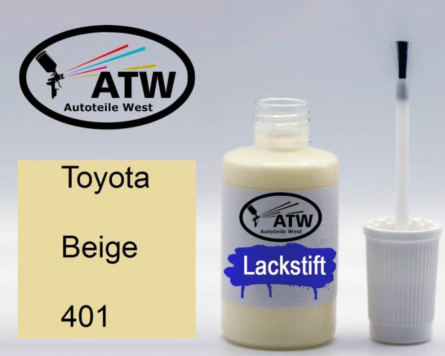 Toyota, Beige, 401: 20ml Lackstift, von ATW Autoteile West.