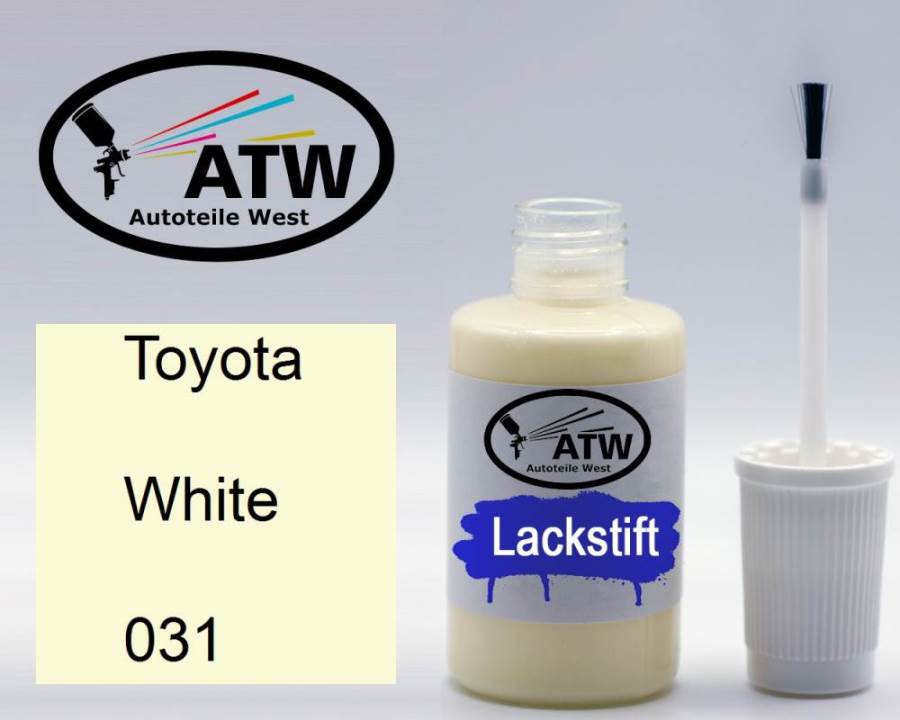 Toyota, White, 031: 20ml Lackstift, von ATW Autoteile West.