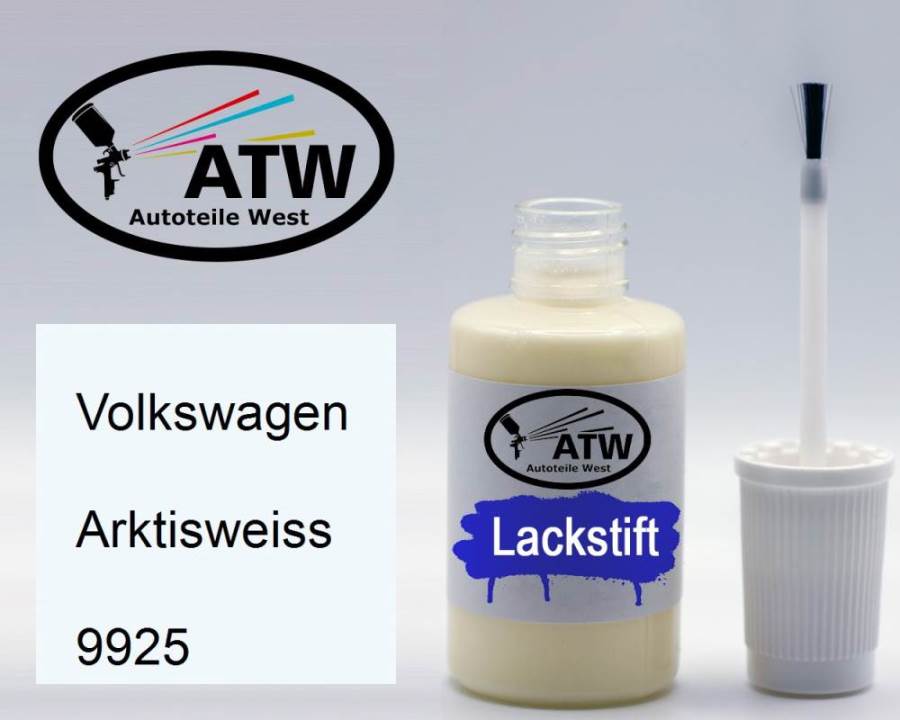 Volkswagen, Arktisweiss, 9925: 20ml Lackstift, von ATW Autoteile West.